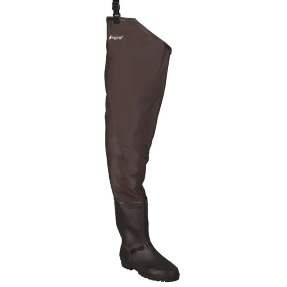 Frogg Toggs® Men's Rana PVC Lug Sole Hip Wader, Brown, Size 8, NWT - Picture 1 of 9